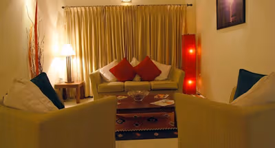 Comfy living area at Indiranagar Serviced Apartment in Bengaluru