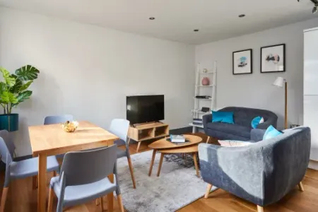Living area at Holborn apartment