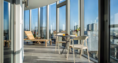 Spacious living area at Aparthotel Adagio at Great West Road Brentford