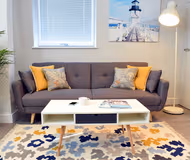 Stunning living area in Geneva Apartments