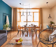 Comfy living room at Sants-Eixample 3 bedroom serviced apartment