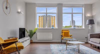 Living area at City Reach Serviced Apartments by MySquare