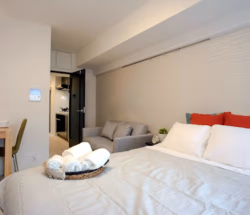 Comfy living area at Azabu-Juban Apartments
